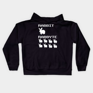 Funny Rabbit Rabbyte Programmer Computer Humor Kids Hoodie